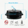 094bfe7c-7020-42ff-b440-e393c36149ab Black Speckled Enamel Oval Baking Pan with Lid