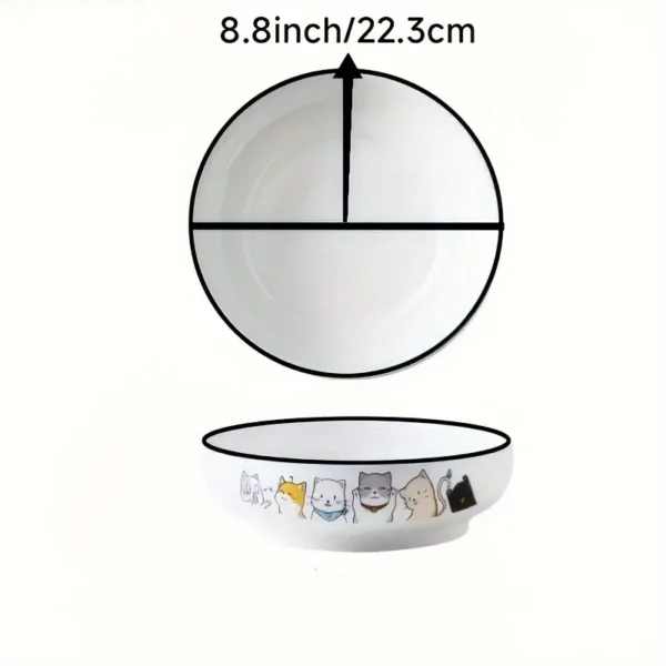 1728457932738-a4edc3943b6642cbb1cd15586dbde3bb-goods 2pcs Large 9-Inch Ceramic Cat Soup Bowl