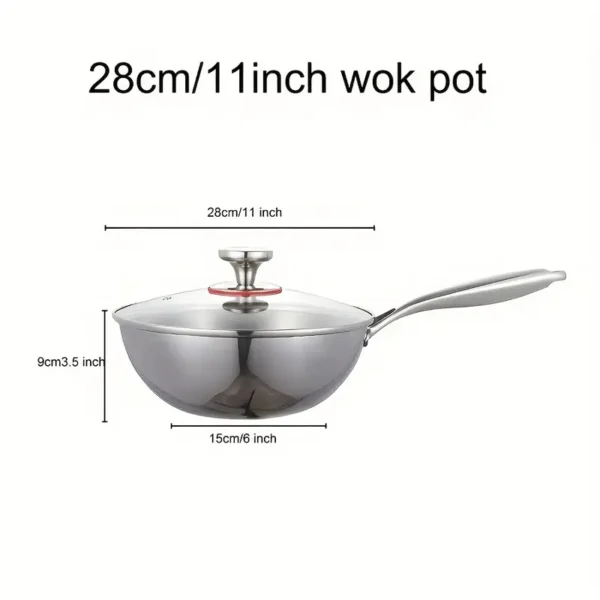 39e949eb-d4e9-4b46-badc-4b92db4965d3 YUMIPLUS 304 Stainless Steel 3-Layer Wok