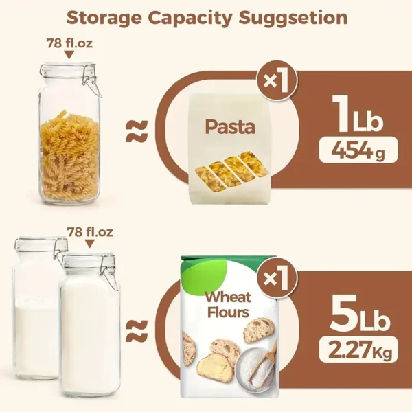 Airtight Glass Canister Set of 3 with Lids
