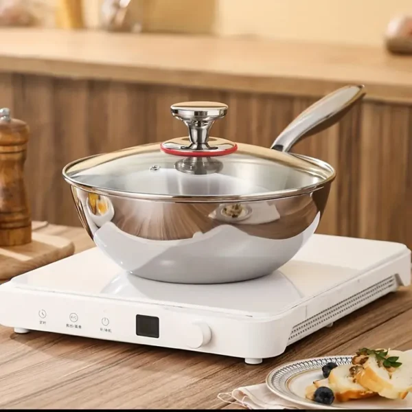 8ef3e42a-193a-468f-bf29-97b86e62f846 YUMIPLUS 304 Stainless Steel 3-Layer Wok