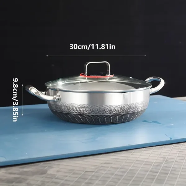 bef8c4e3-b221-420a-9f2e-21b4f2df9508 Silver Double-Sided Honeycomb Frying And Boiling Pot