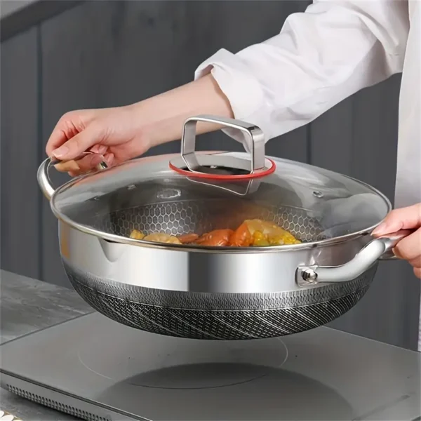 f4d7f982-16fb-4023-98b8-e3ae6909b9a3 Silver Double-Sided Honeycomb Frying And Boiling Pot